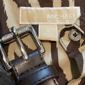 Michael Kors Animal Print Dress Button Up W/ Belt